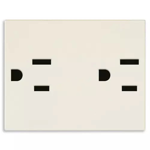 Due prese SICURY 2P+T 15 A 127 V~ standard americano 3 moduli Vimar Linea bianco-nero-canapa 30243.B/G/C Due prese SICURY 2P+T 15 A 127 V~ standard americano 3 moduli Vimar Linea bianco-nero-canapa 30243.B/G/C